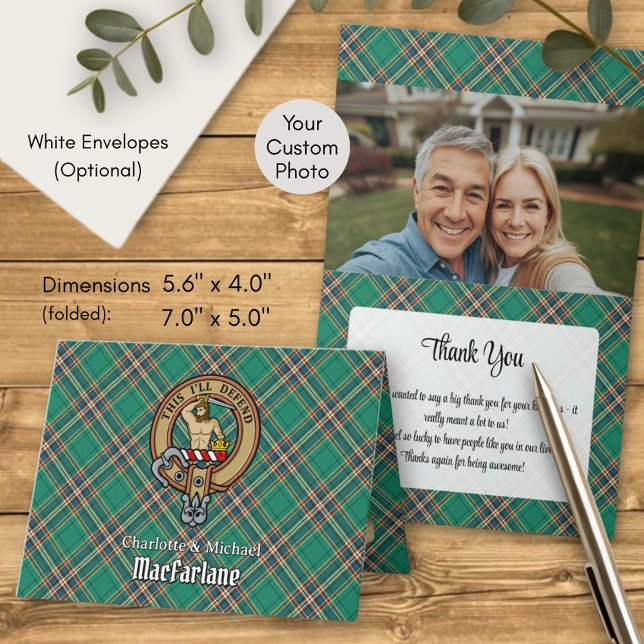 Clan MacFarlane Crest over Ancient Hunting Tartan Invitation (Creator Uploaded)