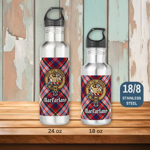 Clan MacFarlane Crest over Dress Tartan 710 Ml Water Bottle