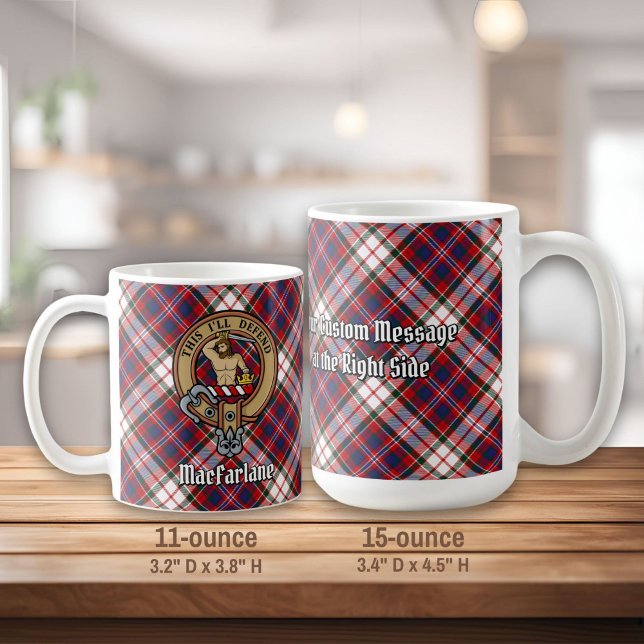 Clan MacFarlane Crest over Dress Tartan Coffee Mug (Creator Uploaded)