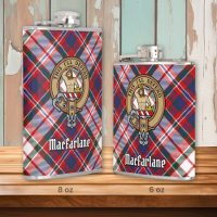 Clan MacFarlane Crest over Dress Tartan