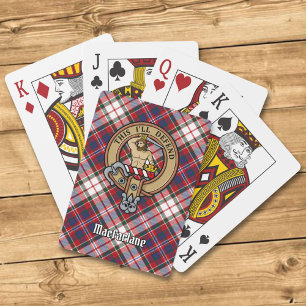 Clan MacFarlane Crest over Dress Tartan Playing Cards