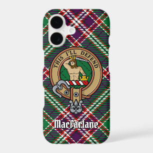 Clan MacFarlane Crest over Modern Hunting Tartan