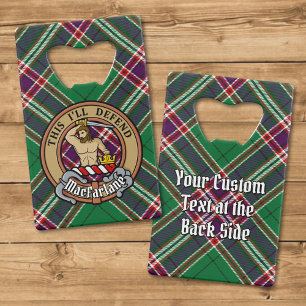 Clan MacFarlane Crest over Modern Hunting Tartan