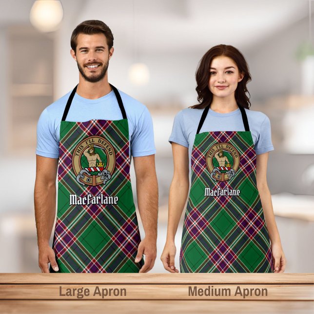 Clan MacFarlane Crest over Modern Hunting Tartan Apron (Creator Uploaded)