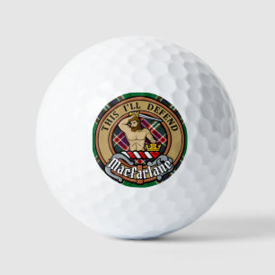Clan MacFarlane Crest over Modern Hunting Tartan Golf Balls