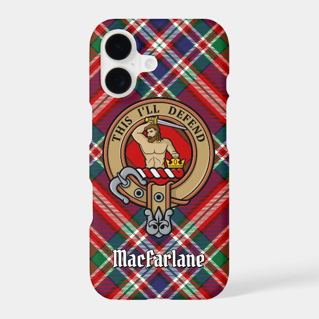 Clan MacFarlane Crest over Red Tartan (Back)