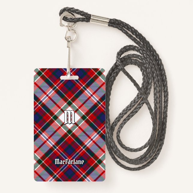 Clan MacFarlane Dress Tartan ID Badge (Front with Lanyard)