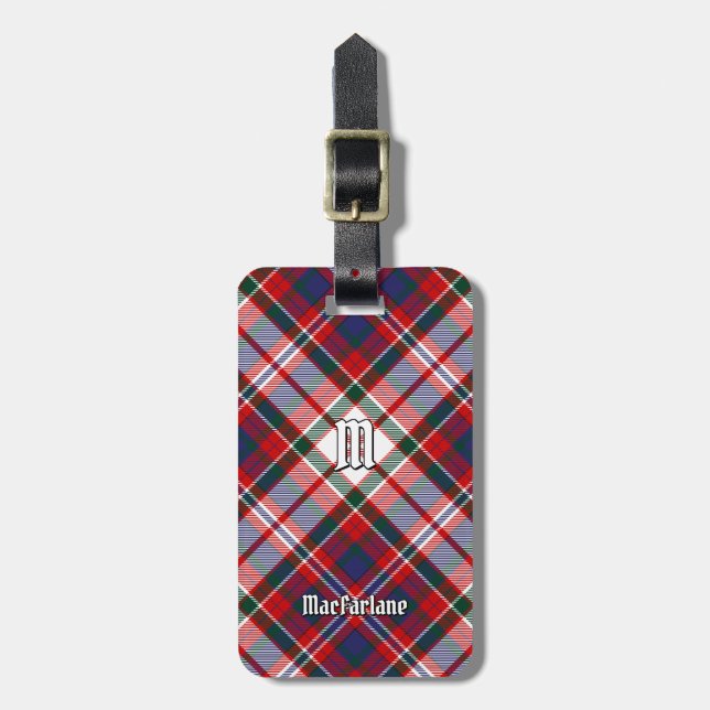 Clan MacFarlane Dress Tartan Luggage Tag (Front Vertical)