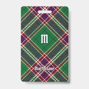 Clan MacFarlane Modern Hunting Tartan ID Badge