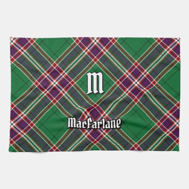 Clan MacFarlane Modern Hunting Tartan Tea Towel (Horizontal)