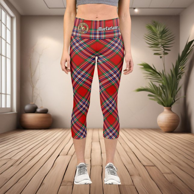Clan MacFarlane Red Tartan Capri Leggings (Creator Uploaded)