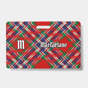 Clan MacFarlane Red Tartan ID Badge