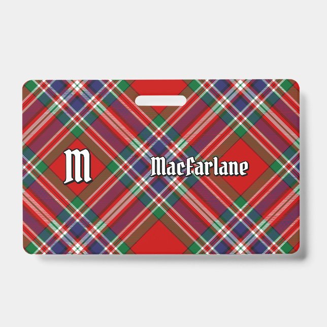 Clan MacFarlane Red Tartan ID Badge (Front)