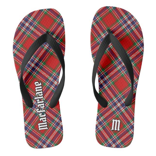 Clan MacFarlane Red Tartan Jandals (Footbed)