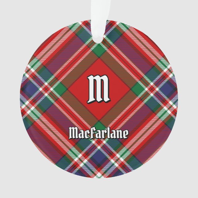 Clan MacFarlane Red Tartan Ornament (Front)