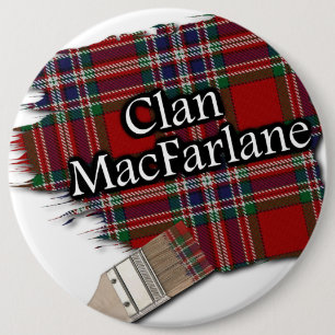Clan MacFarlane Tartan Paint Brush 6 Cm Round Badge