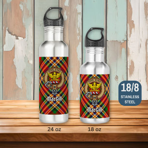 Clan MacGill Crest over Tartan 710 Ml Water Bottle