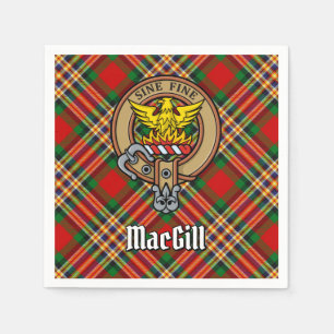 Clan MacGill Crest over Tartan Napkin