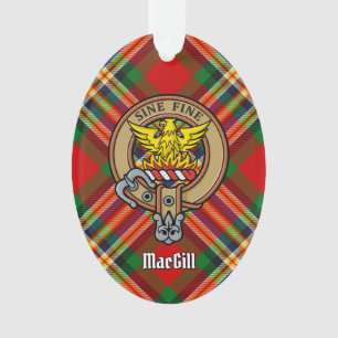 Clan MacGill Crest over Tartan Ornament