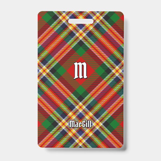Clan MacGill Tartan Badge ID Badge (Front)
