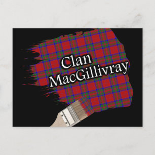 Clan MacGillivray Scottish Tartan Paint Brush Postcard