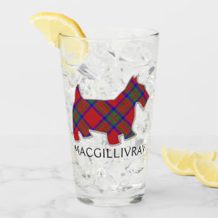 Clan MacGillivray Tartan Scottie Dog Glass