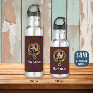 Clan MacGowan Crest over Tartan 710 Ml Water Bottle