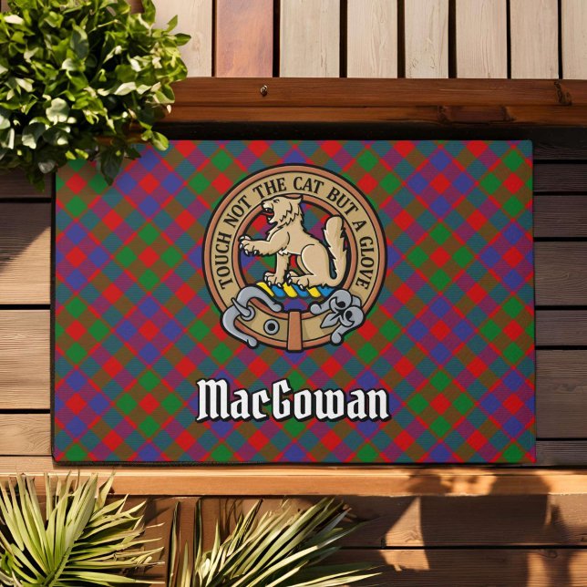 Clan MacGowan Crest over Tartan Doormat (Creator Uploaded)