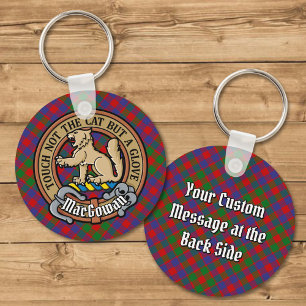 Clan MacGowan Crest over Tartan Keychain