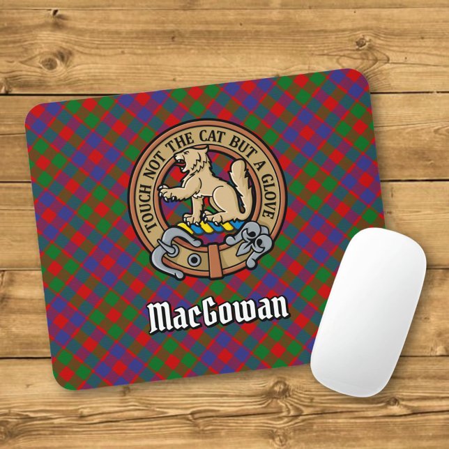 Clan MacGowan Crest over Tartan Mouse Pad (Creator Uploaded)