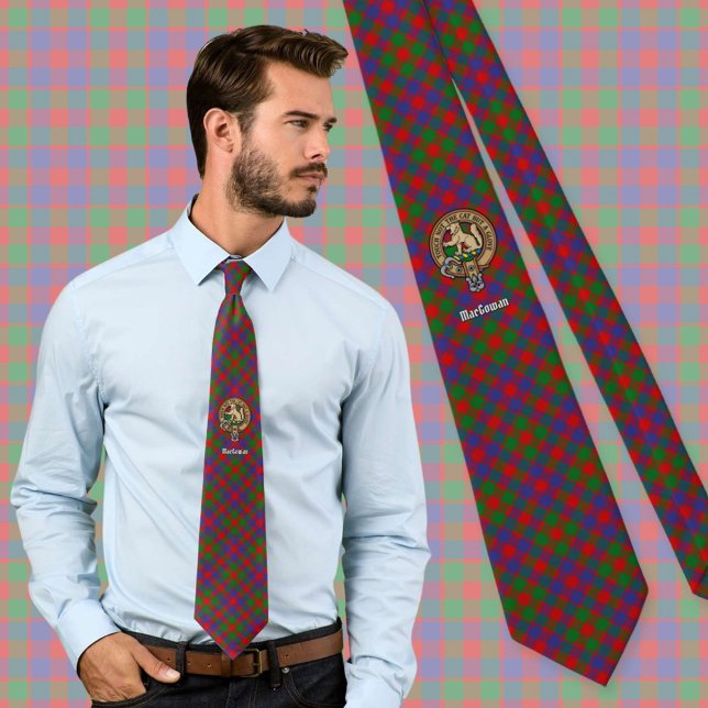 Clan MacGowan Crest over Tartan Tie (Creator Uploaded)