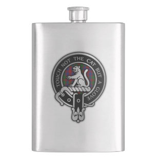 Clan MacGowan Crest & Tartan Hip Flask