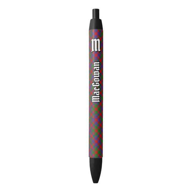 Clan MacGowan Tartan Black Ink Pen (Front Vertical)