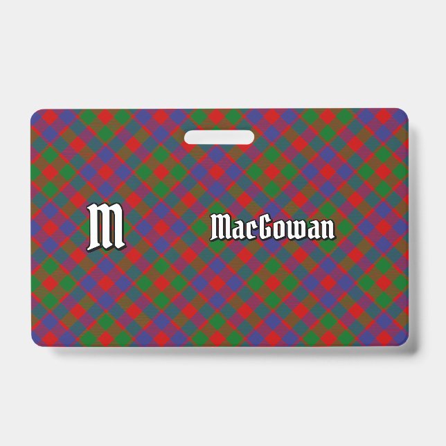 Clan MacGowan Tartan ID Badge (Front)