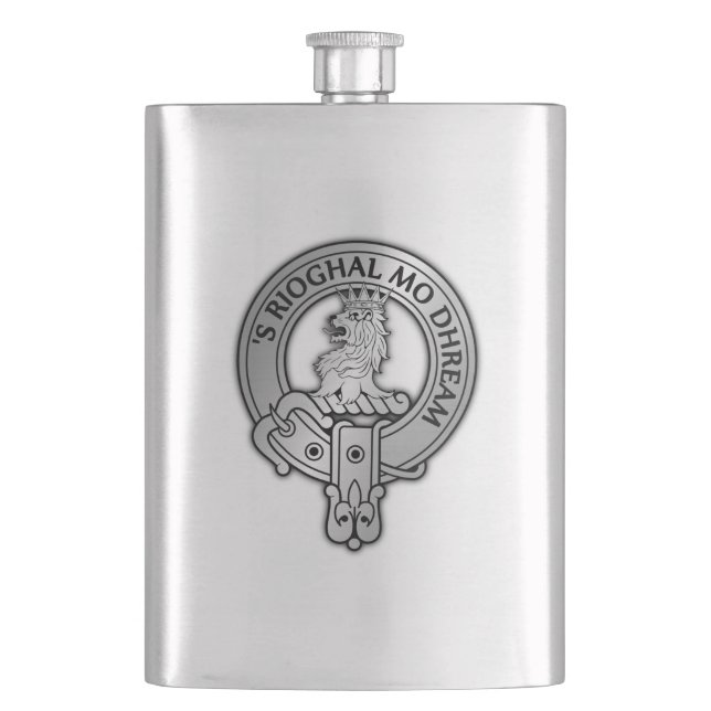 Clan MacGregor Crest Hip Flask (Front)