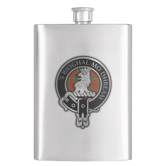Clan MacGregor Crest & Tartan Flask (Front)
