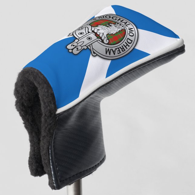 Clan MacGregor Crest & Tartan Golf Head Cover (3/4 Front)