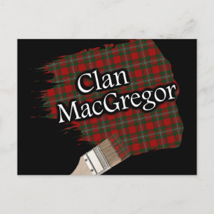 Clan MacGregor Scottish Tartan Paint Brush Postcard