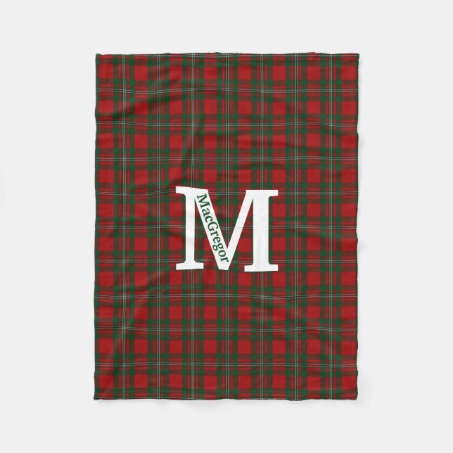 Clan MacGregor Tartan Plaid Custom Fleece Blanket (Front)