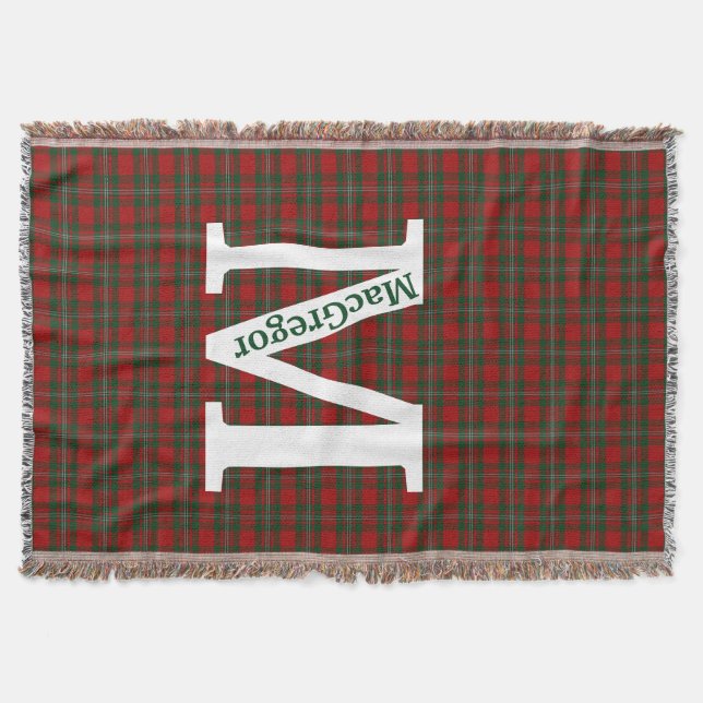 Clan MacGregor Tartan Plaid Custom Throw Blanket (Front)