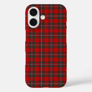 Clan MacGregor Tartan Red and Forest Green Plaid iPhone 16 Case