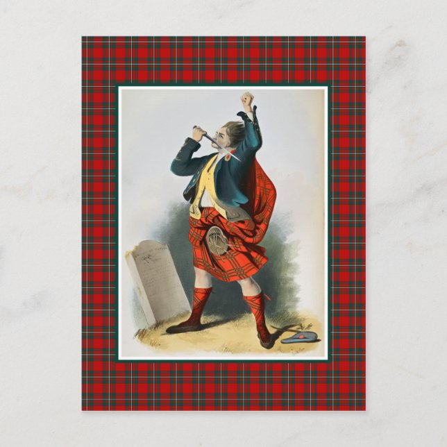Clan MacGregor Vintage Illustration Tartan Frame Postcard (Front)