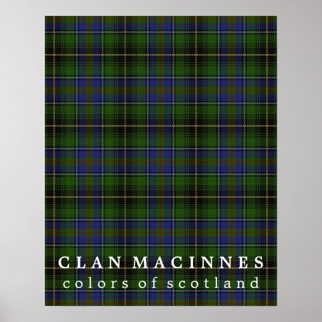 Clan MacInnes Colours of Scotland Tartan Poster (Front)