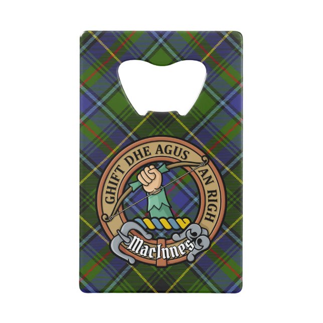 Clan MacInnes Crest over Tartan (Front)