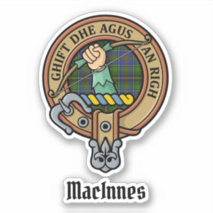 Clan MacInnes Crest over Tartan