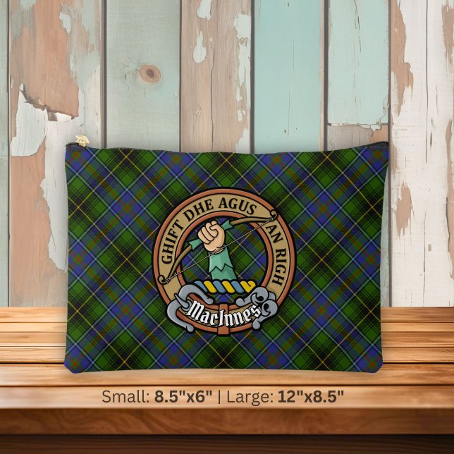 Clan MacInnes Crest over Tartan Accessory Pouch (Creator Uploaded)