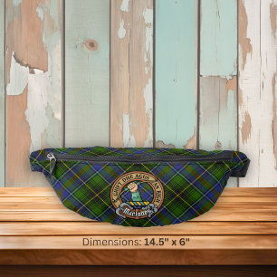 Clan MacInnes Crest over Tartan Bum Bags