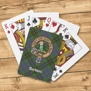 Clan MacInnes Crest over Tartan Playing Cards