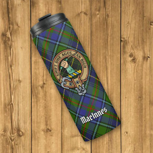 Clan MacInnes Crest over Tartan Thermal Tumbler