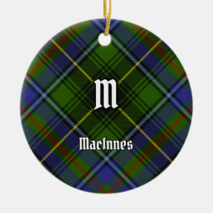 Clan MacInnes Tartan Ceramic Tree Decoration
